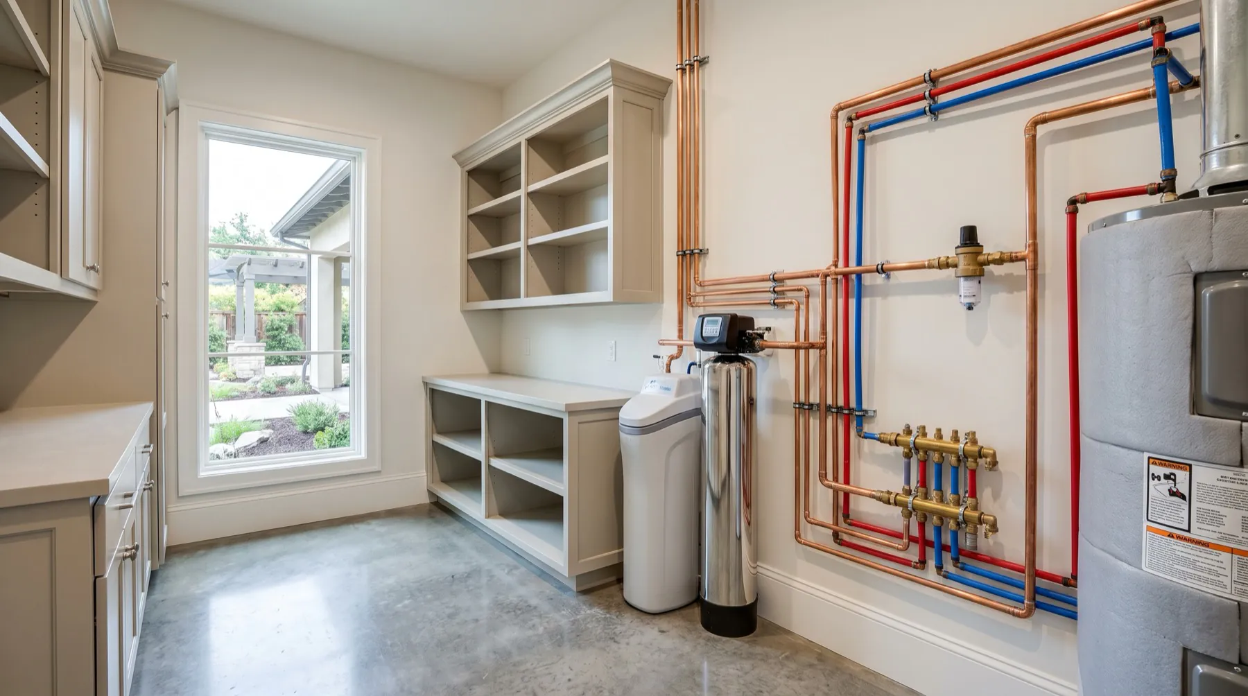 Organized residential plumbing and water equipment installation